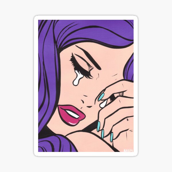 Item preview, Purple Hair Crying Comic Girl designed and sold by turddemon.