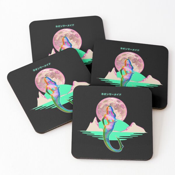Item preview, Neon Mermaid Vaporwave Synthwave Glitch Retro Mars designed and sold by ShirtVibes.