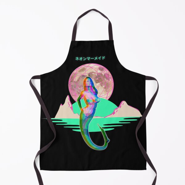 Item preview, Neon Mermaid Vaporwave Synthwave Glitch Retro Mars designed and sold by ShirtVibes.