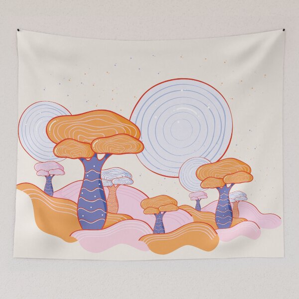 Item preview, Kawaii anime space trees | Orange and pink designed and sold by Lena Morf.