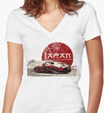 Nissan GTR Japan SUN Women's Fitted V-Neck T-Shirt