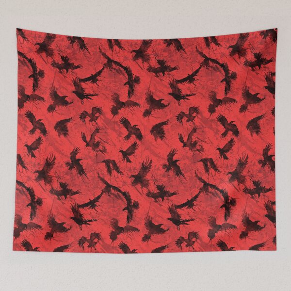 Item preview, Copy of crows in watercolor on white sky, ravens designed and sold by Rebecca Reck Art.