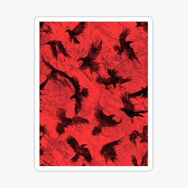 Item preview, Copy of crows in watercolor on white sky, ravens designed and sold by Rebecca Reck Art.