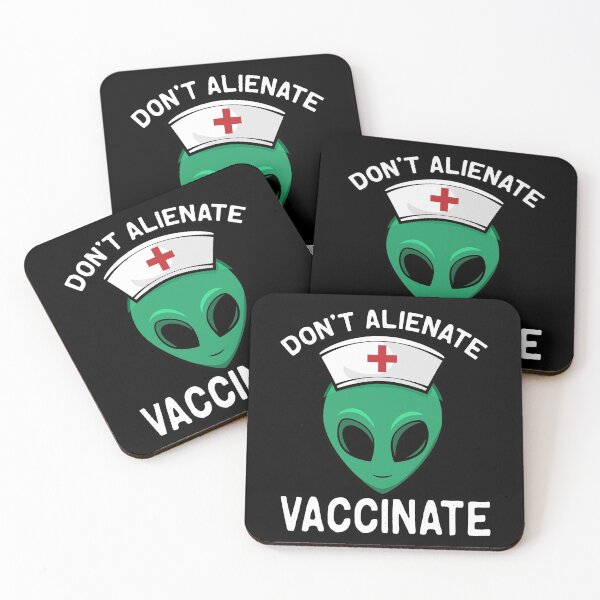Item preview, Don't Alienate Vaccinate Alien Nurse Vaccination Pun designed and sold by funnytshirtemp.