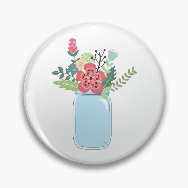 Item preview, mason jar with flowers designed and sold by zaher97.