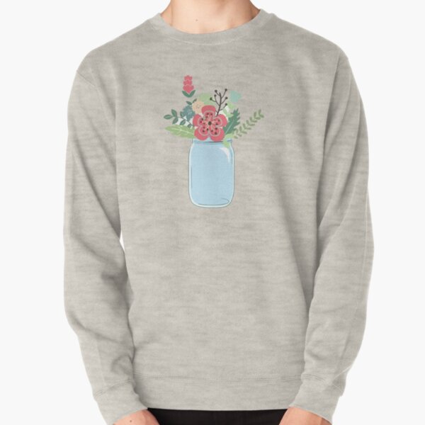 mason jar with flowers Pullover Sweatshirt