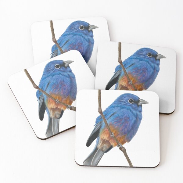 Item preview, Rose Bellied Bunting Bird designed and sold by alessiaa-art.