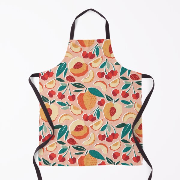 Item preview, Sweet as a peach pretty as a cherry // rose background geometric paper cut peaches and cherries designed and sold by SelmaCardoso.