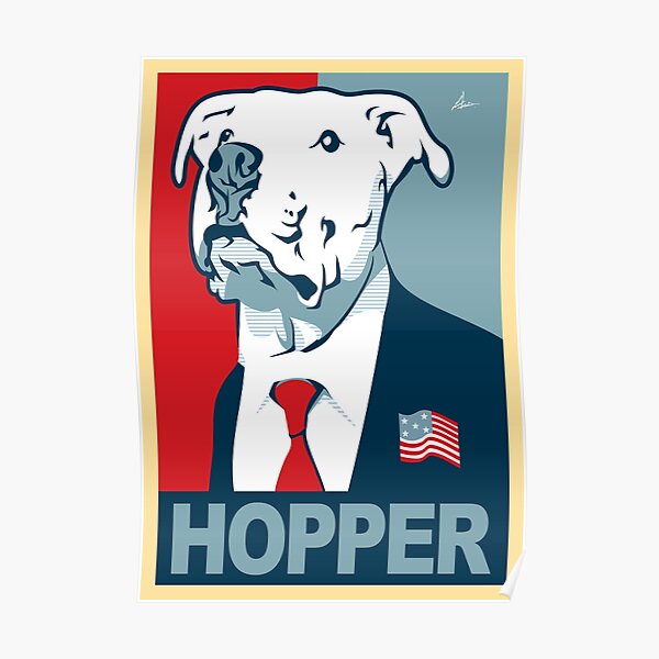 Feel The Hopper Red White And Hopper Poster By Luisipt Redbubble