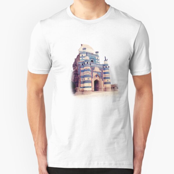 Dome of bibi Jiwandi (Uch Sharief) Painting Slim Fit T-Shirt