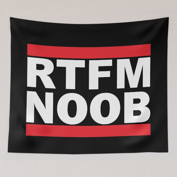 Item preview, RTFM NOOB (White Text) designed and sold by Playsuit-Life.