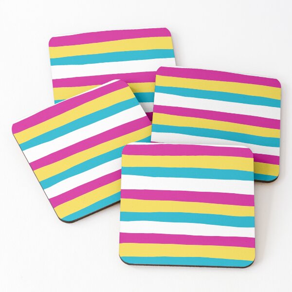 Item preview, Uneven Stripes - Turquoise, Yellow, Pink and White designed and sold by LAEC-Shop.