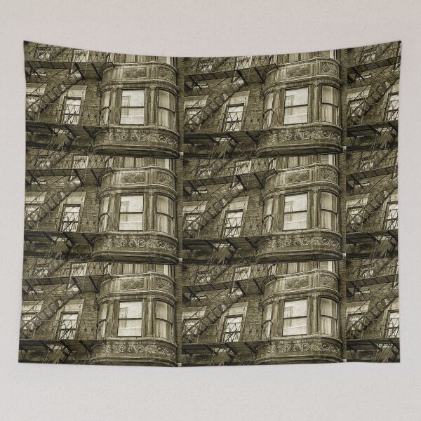 Item preview, View of Victorian Fire Escape in Downtown Boston Massachusetts designed and sold by Stephen Orsillo.