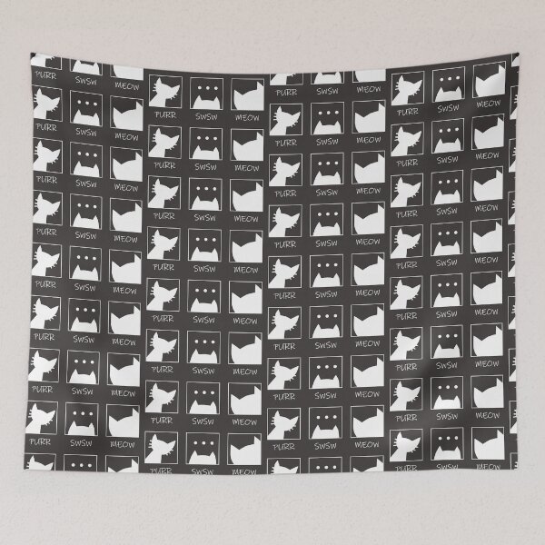 Item preview, Purr Swsw Meow Cat Sounds in Three Panels - white designed and sold by NamColors.