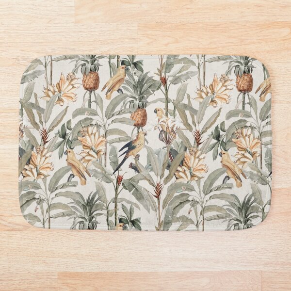 Item preview, Tropical Pastel Palm Leaves and Birds Vintage Pattern designed and sold by PaperAesthetic.