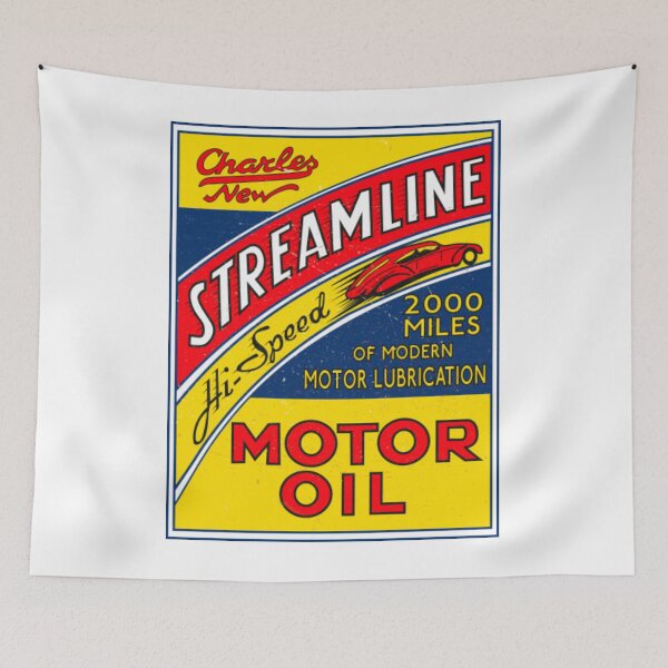 Item preview, Gas And Oil T-ShirtStreamline Motor oil retro sign rectangular designed and sold by HIDROSHOP.