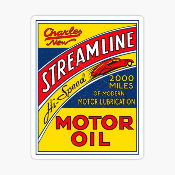 Item preview, Gas And Oil T-ShirtStreamline Motor oil retro sign rectangular designed and sold by HIDROSHOP.