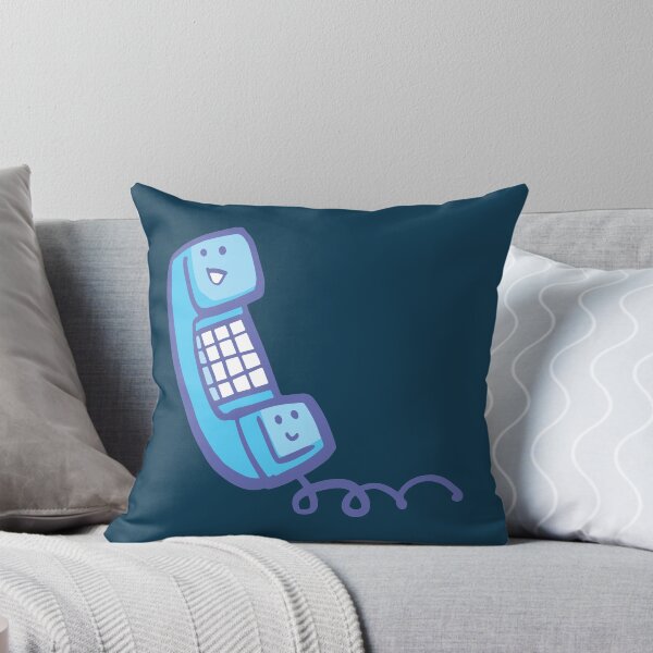 Item preview, blue telephone receiver with smiling faces in communication designed and sold by duxpavlic.