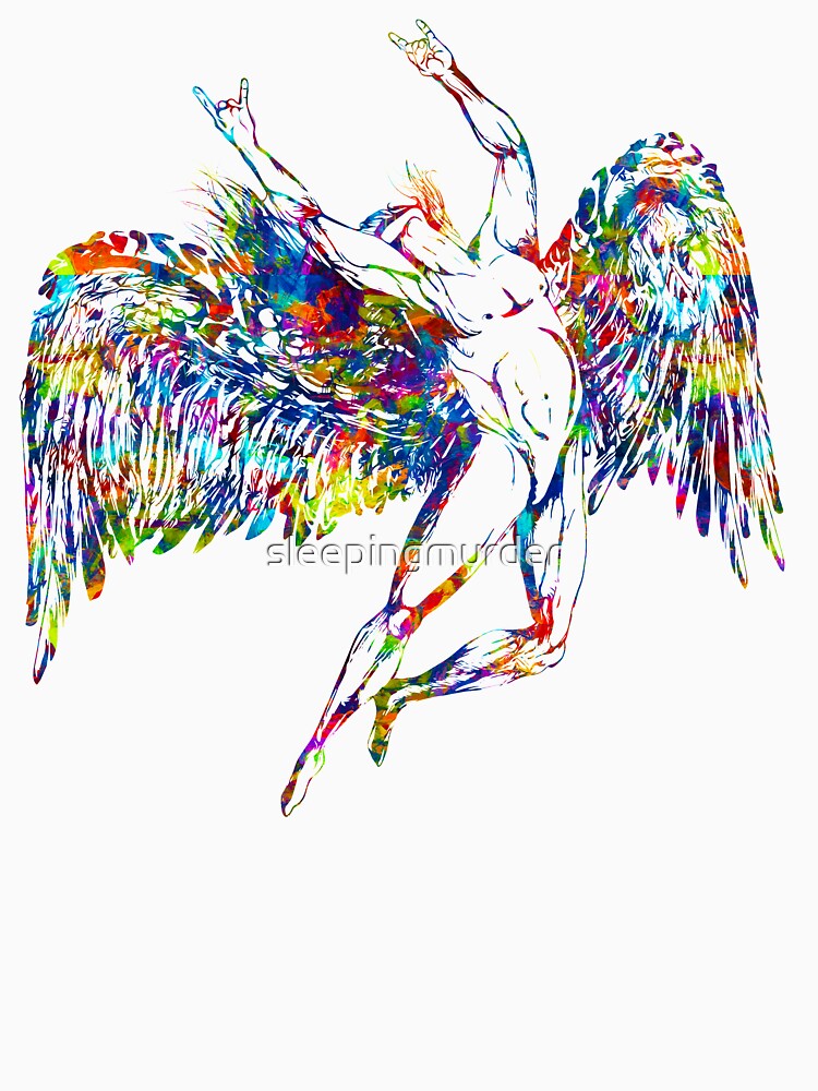 ICARUS THROWS THE HORNS - paint splotches *awesome UNLISTED designs in my portfolio* by sleepingmurder