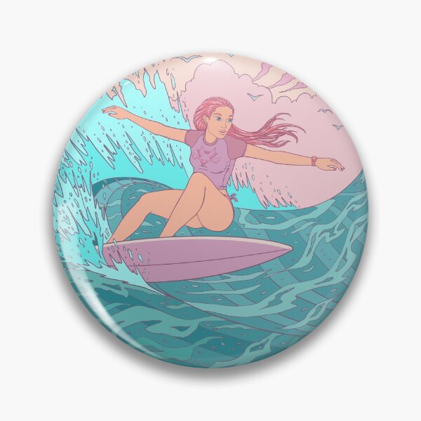 Item preview, Chica surfista montando una ola de verano designed and sold by FlyingFennec.