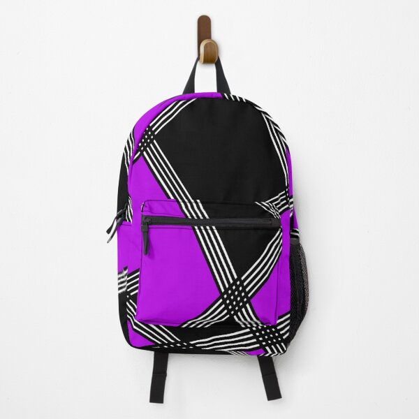 Item preview, Abstract geometric pattern - purple, black and white. designed and sold by K.S ART.