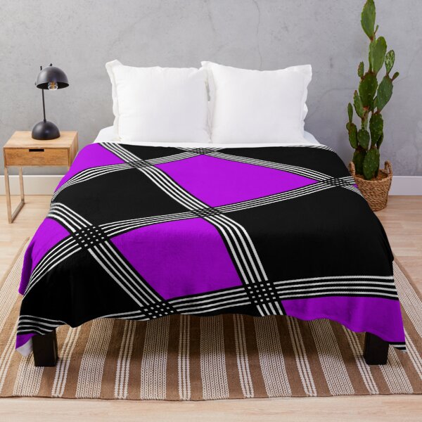 Item preview, Abstract geometric pattern - purple, black and white. designed and sold by K.S ART.
