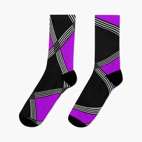 Item preview, Abstract geometric pattern - purple, black and white. designed and sold by K.S ART.