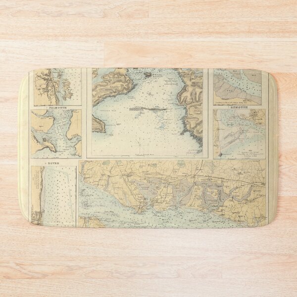 Item preview, Old England Harbors and Ports Map (1872) Vintage British Anchoring's Atlas designed and sold by BravuraMedia.