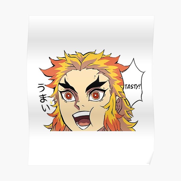 Umai Rengoku Peeker Poster By Mokarlsefni Redbubble