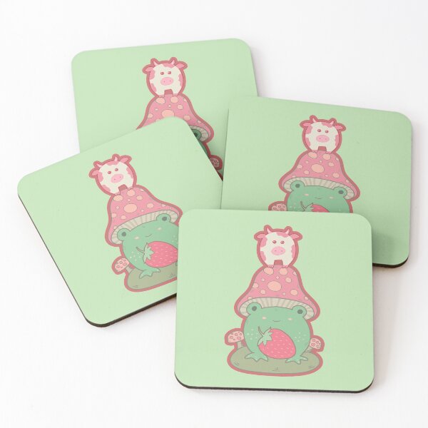Item preview, Cottagecore Frog & Strawberry Cow designed and sold by GrimButterfly.