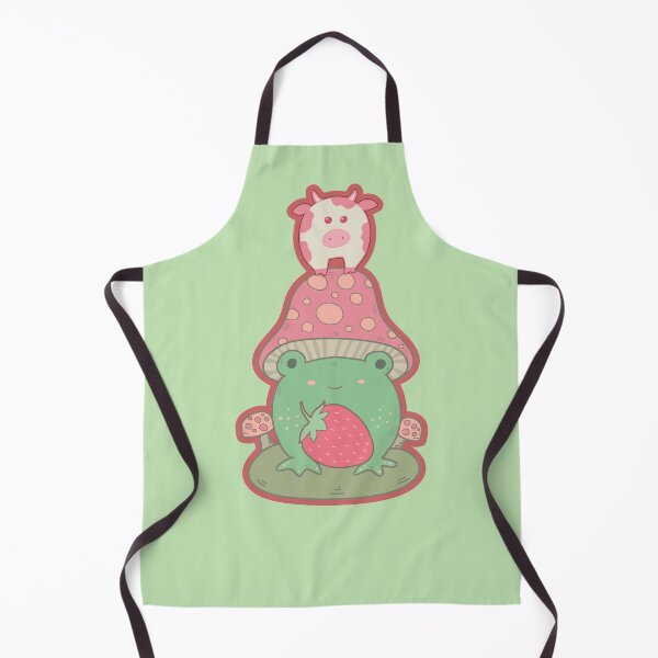 Item preview, Cottagecore Frog & Strawberry Cow designed and sold by GrimButterfly.