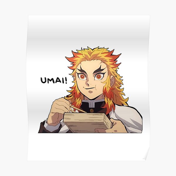 Umai Rengoku Peeker Poster By Mokarlsefni Redbubble