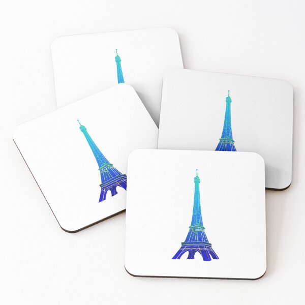Item preview, France Paris Sapphire Blue Eiffel Tower art illustration  designed and sold by Kalin-Lyfe.