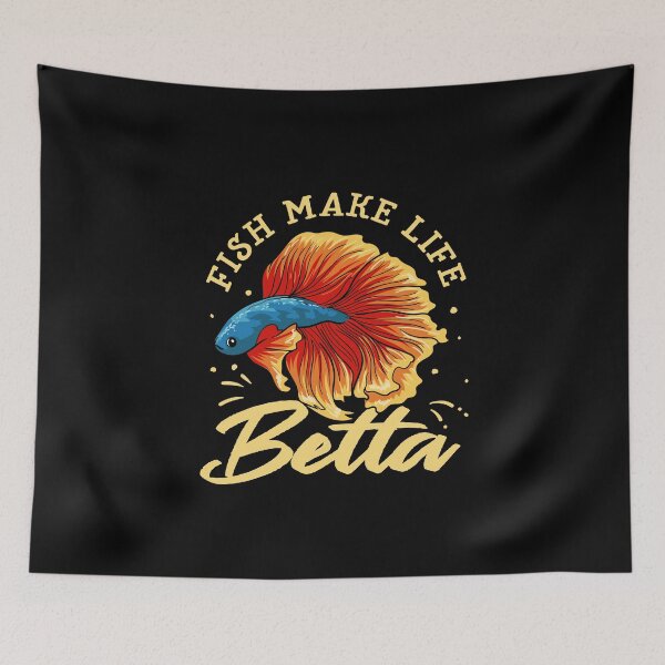 Item preview, Betta fighting fish with fish, life is better designed and sold by ElBeDesigns.