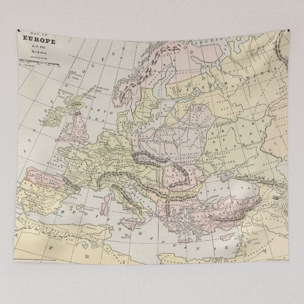 Item preview, Old Europe 800 AD Map (1901) Vintage Medieval & Viking Age Atlas designed and sold by BravuraMedia.