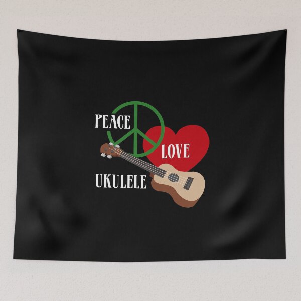 Item preview, Peace love ukulele small guitar designed and sold by ElBeDesigns.