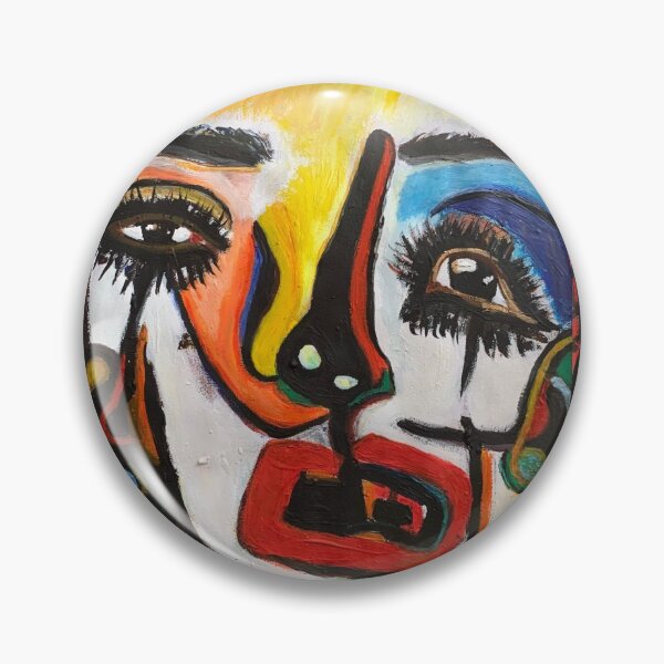 Item preview, Lady Bewilderment, acrylic abstract portrait designed and sold by Art With Impact – Statement Art & Apparel for Deep Thinkers.