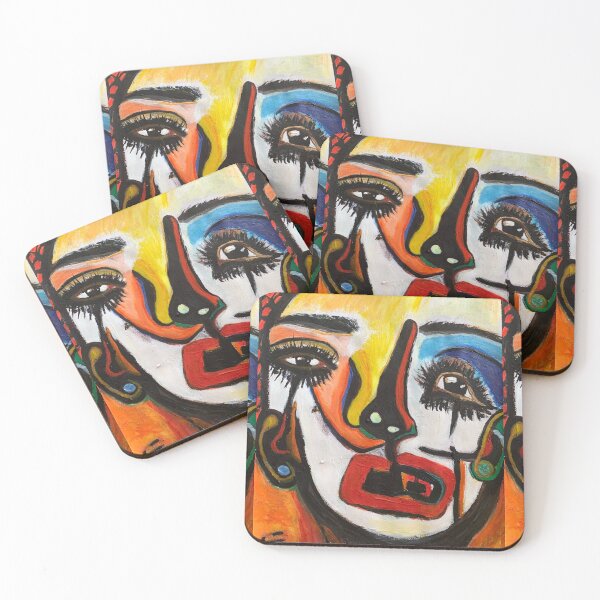 Item preview, Lady Bewilderment, acrylic abstract portrait designed and sold by Art With Impact – Statement Art & Apparel for Deep Thinkers.