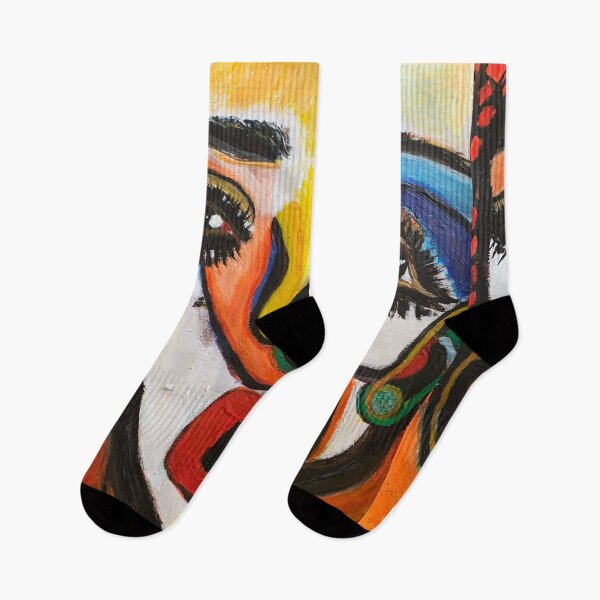 Item preview, Lady Bewilderment, acrylic abstract portrait designed and sold by Art With Impact – Statement Art & Apparel for Deep Thinkers.