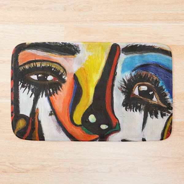 Item preview, Lady Bewilderment, acrylic abstract portrait designed and sold by Art With Impact – Statement Art & Apparel for Deep Thinkers.
