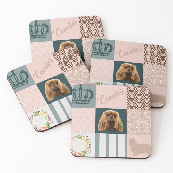 Item preview, Ruby cavalier king charles spaniel patchwork designed and sold by PawsoMania.