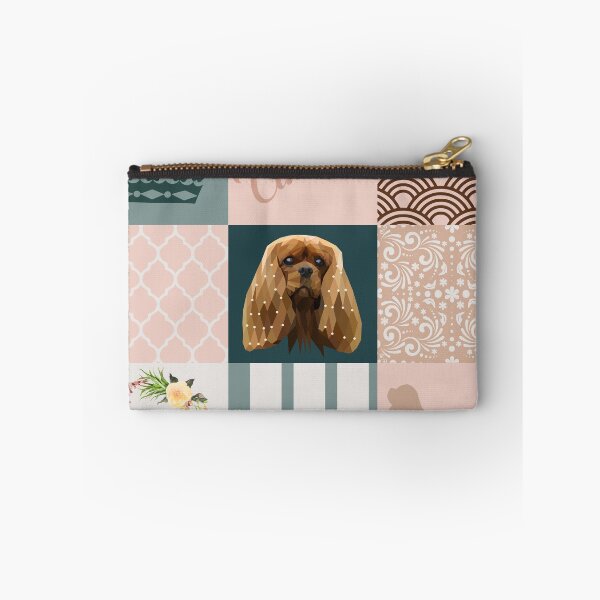 Item preview, Ruby cavalier king charles spaniel patchwork designed and sold by PawsoMania.