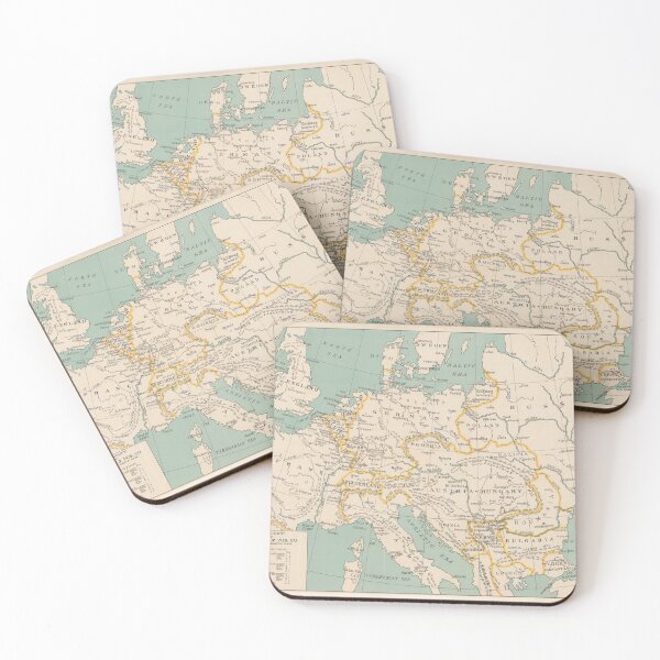 Item preview, Old European Map (1913) Vintage European Continent Atlas designed and sold by BravuraMedia.