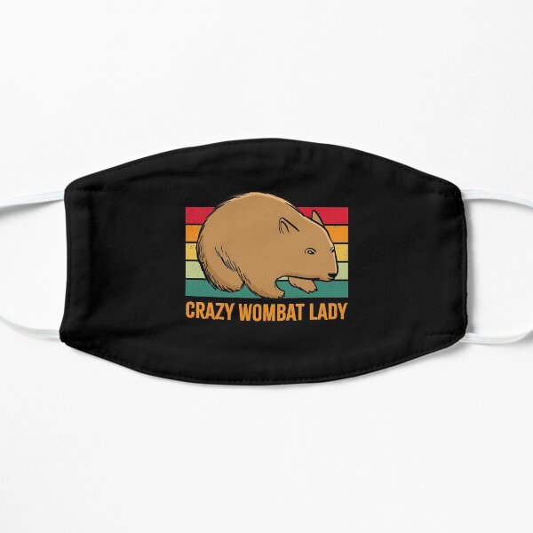 Crazy Wombat Lady Retro Vintage Flat Mask