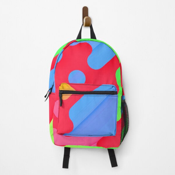Item preview, Colorful red background with abstract pieces designed and sold by JohannaWallace.