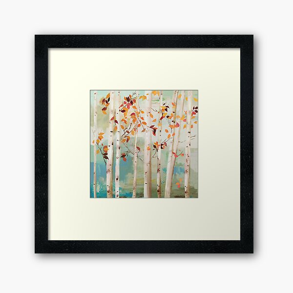 Fall Birch Trees Framed Art Print