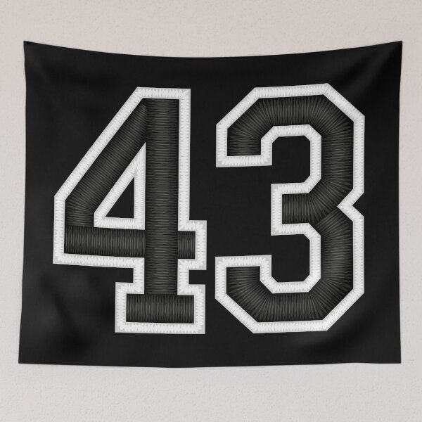 Item preview, 43 Black Jersey Sports Number forty-three Football 43 designed and sold by elhefe.
