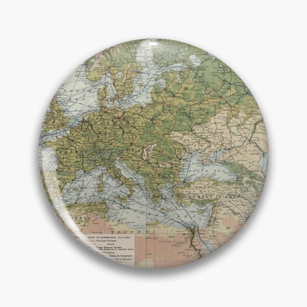 Item preview, Old Europe Commercial Route Map (1907) Vintage European Nautical Chart designed and sold by BravuraMedia.