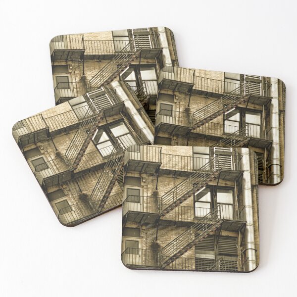 Item preview, zig zagging fire escape between two buildings in boston massachusetts designed and sold by Stephen Orsillo.