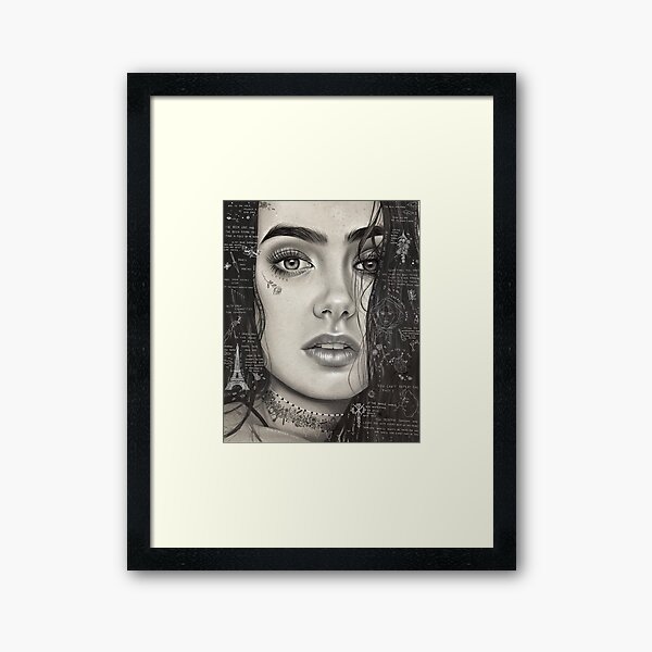 Item preview, Lily Collins portrait designed and sold by Munaalunaa.